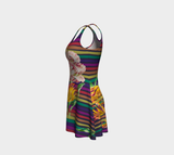 Floral Rainbow Flare Dress - Objet D'Art