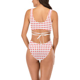 red hot heart 3 print 2 Cross String Bikini Set (Model S29) - Objet D'Art