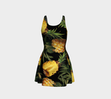 Pineapple Midnight Flare Dress - Objet D'Art