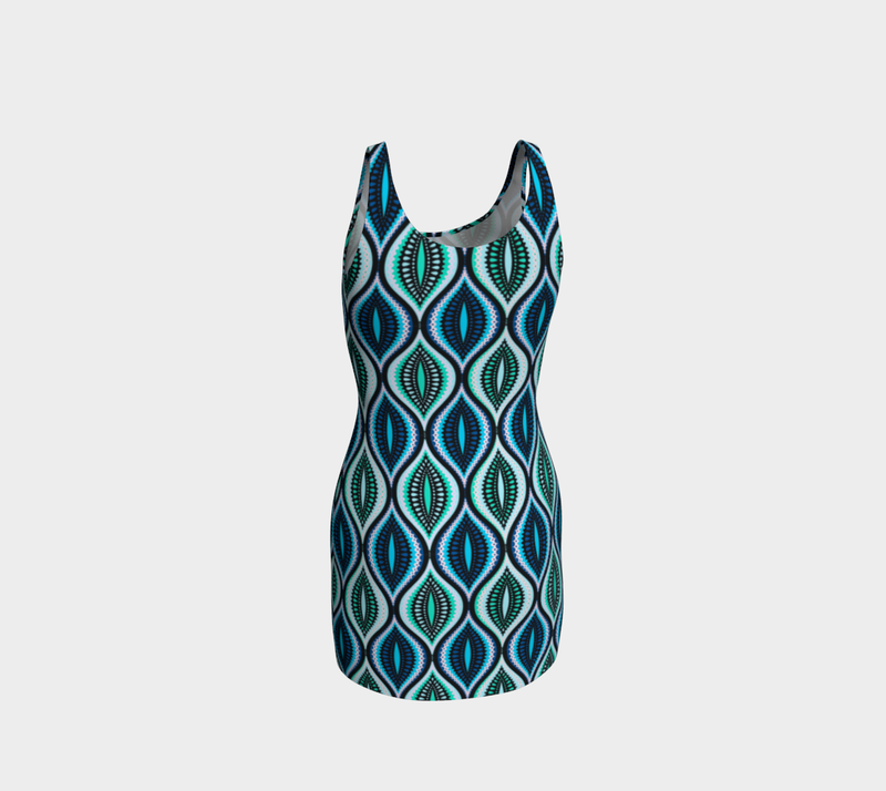 The Real Ogee Print Bodycon Dress - Objet D'Art