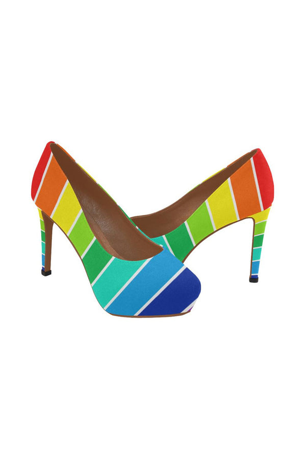Rainbow Bright Artsadd Women's High Heels (Model 044) - Objet D'Art