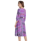 Amino Acid Boat Neck Belted Flared Dress - Objet D'Art