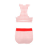 pure red print Crop Top Bikini Set (Model S21) - Objet D'Art