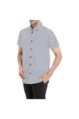 Zig Zag Dots Men's All Over Print Short Sleeve Shirt (Model T53) - Objet D'Art