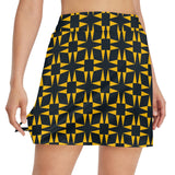 squ tri print Women's Golf Skirt with Pockets (Model D64) - Objet D'Art