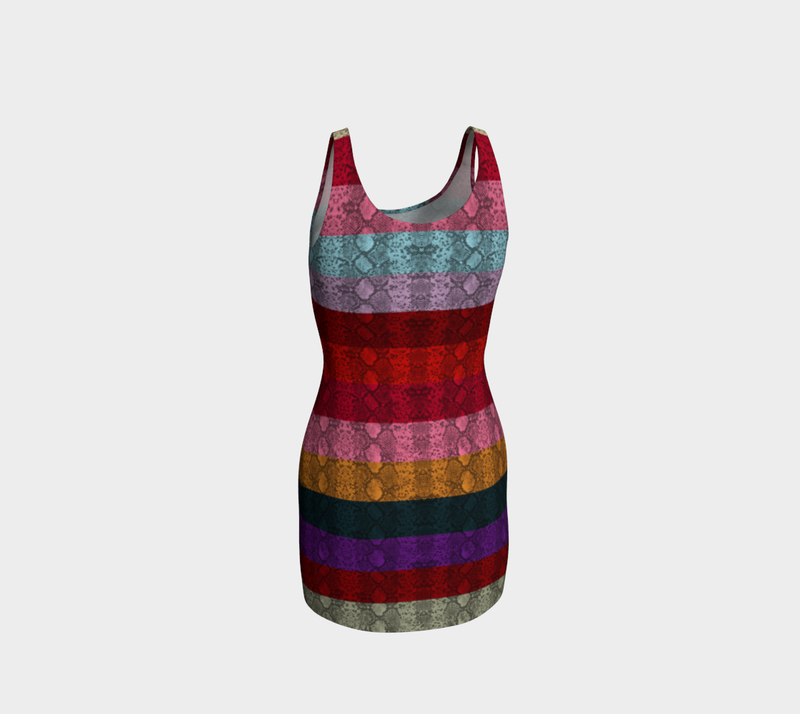 Rainbow Striped Bodycon Dress - Objet D'Art