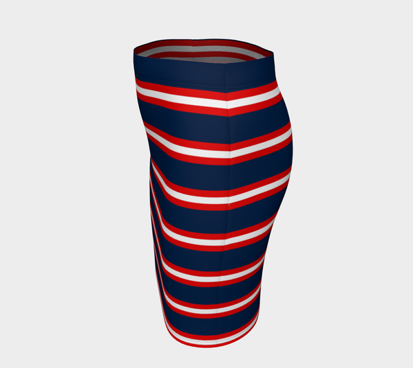 Americana Striped Fitted Skirt - Objet D'Art