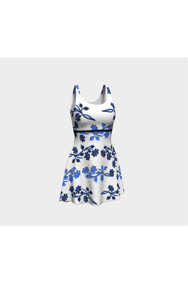 White Floral Flare Dress - Objet D'Art