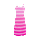 fushcia ombre striped print 2 Alcestis Slip Dress (Model D05) - Objet D'Art