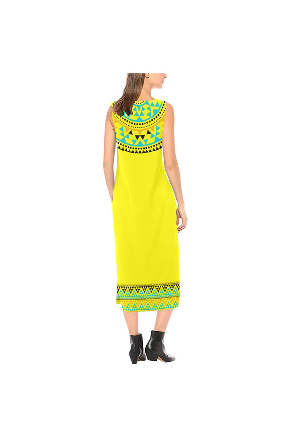 Aztec Sunshine Phaedra Sleeveless Open Fork Long Dress - Objet D'Art