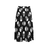 Skull Mnemosyne Women's Crepe Skirt (Model D16) - Objet D'Art