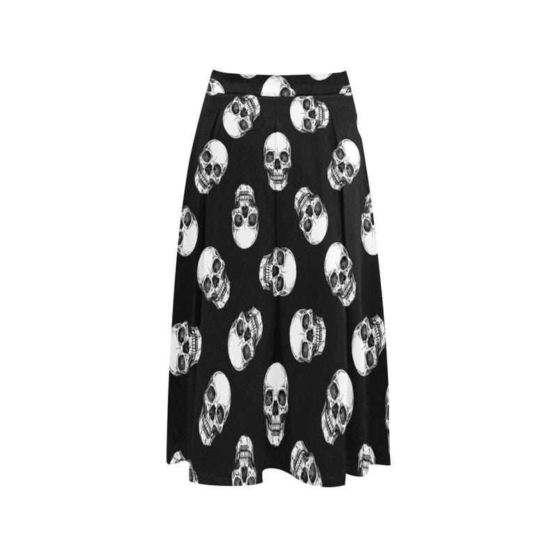 Skull Mnemosyne Women's Crepe Skirt (Model D16) - Objet D'Art
