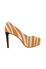 turmeric zebra print 2 Women's High Heels (Model 044) - Objet D'Art