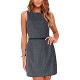 hex gray print Eos Women's Sleeveless Dress (Model D01) - Objet D'Art