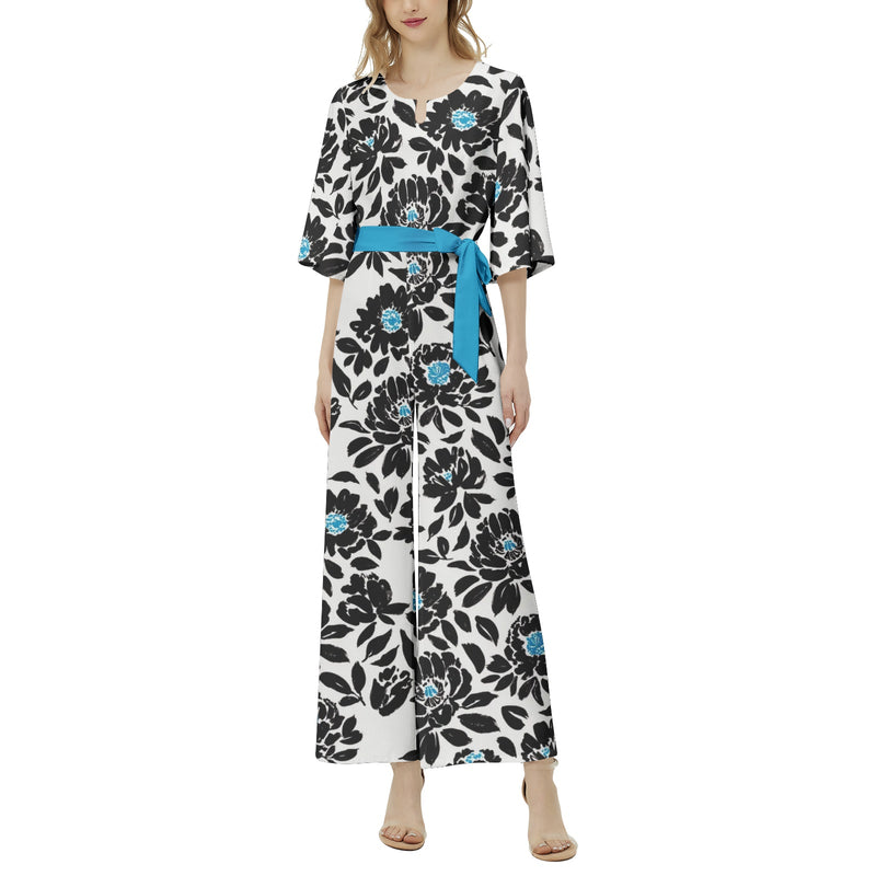 Dolman Sleeve Belted Wide Leg Jumpsuit - Objet D'Art
