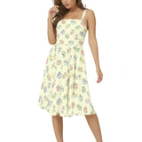 Sleeveless Square Neck Flare Hem Midi Dress - Objet D'Art