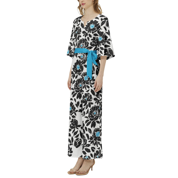 Dolman Sleeve Belted Wide Leg Jumpsuit - Objet D'Art