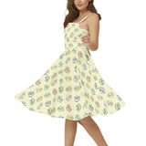 Sleeveless Square Neck Flare Hem Midi Dress - Objet D'Art
