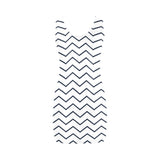 white blue chevron print 4A Medea Vest Dress (Model D06) - Objet D'Art