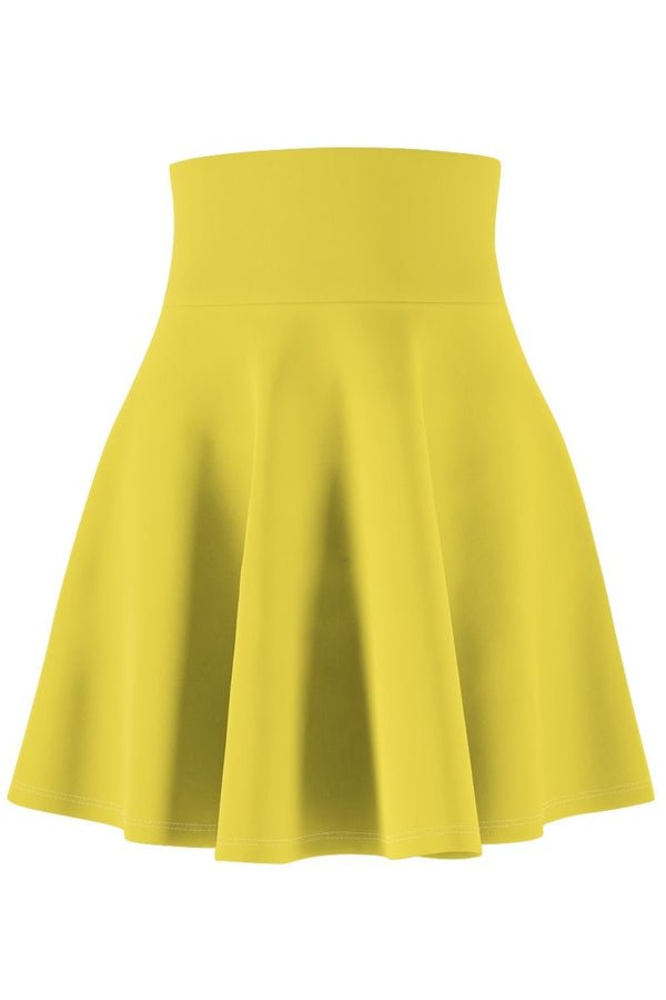 Butter Squash Yellow Women's Skater Skirt - Objet D'Art