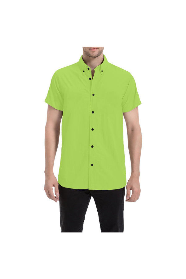 Lime Green Men's Short Sleeve Shirt/Large Size - Objet D'Art