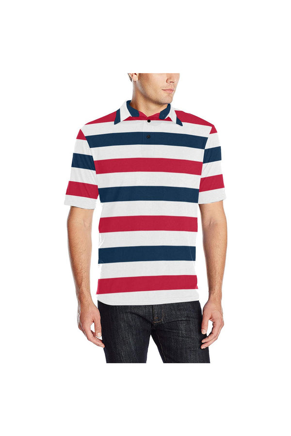 Bold Stripes Men's Polo Shirt - Objet D'Art