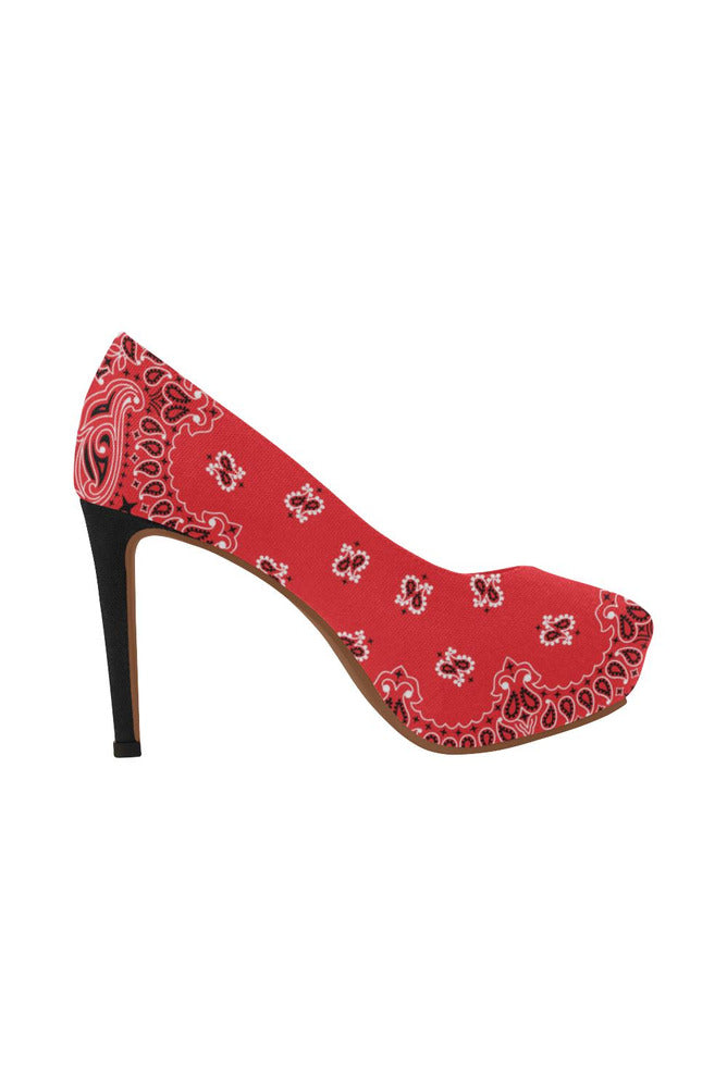 red bandana Women's High Heels (Model 044) - Objet D'Art