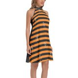 Tie Back Halter Neck Flared Dress - Objet D'Art