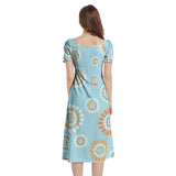 Puff Sleeve Split Thigh Midi Dress - Objet D'Art