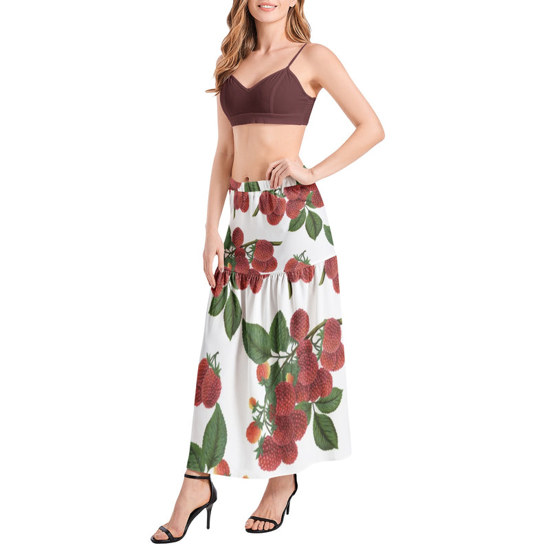 Colossal Raspberry Parfait Bralette Top and High Slit Thigh Skirt Set - Objet D'Art