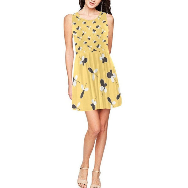Golden Meadow Thea Sleeveless Skater Dress - Objet D'Art