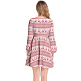 Winter Wonderland Lantern Sleeve Deep V-Neck Short Dress - Objet D'Art