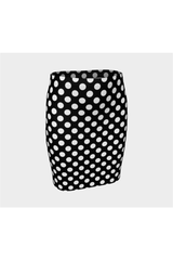 Black & White Polkadot Fitted Skirt - Objet D'Art