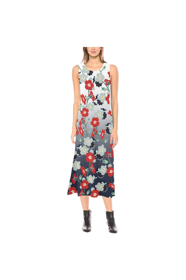 Floral Phaedra Sleeveless Open Fork Long Dress - Objet D'Art
