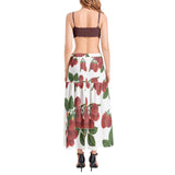 Colossal Raspberry Parfait Bralette Top and High Slit Thigh Skirt Set - Objet D'Art