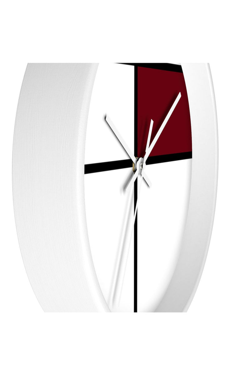Copy of Piet Mondrian style design: MAROON Wall clock - Objet D'Art Online Retail Store