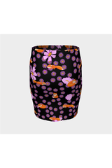 Fox and Flowers Fitted Skirt - Objet D'Art