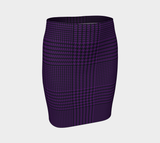 Deep Purple Houndstooth Fitted Skirt - Objet D'Art