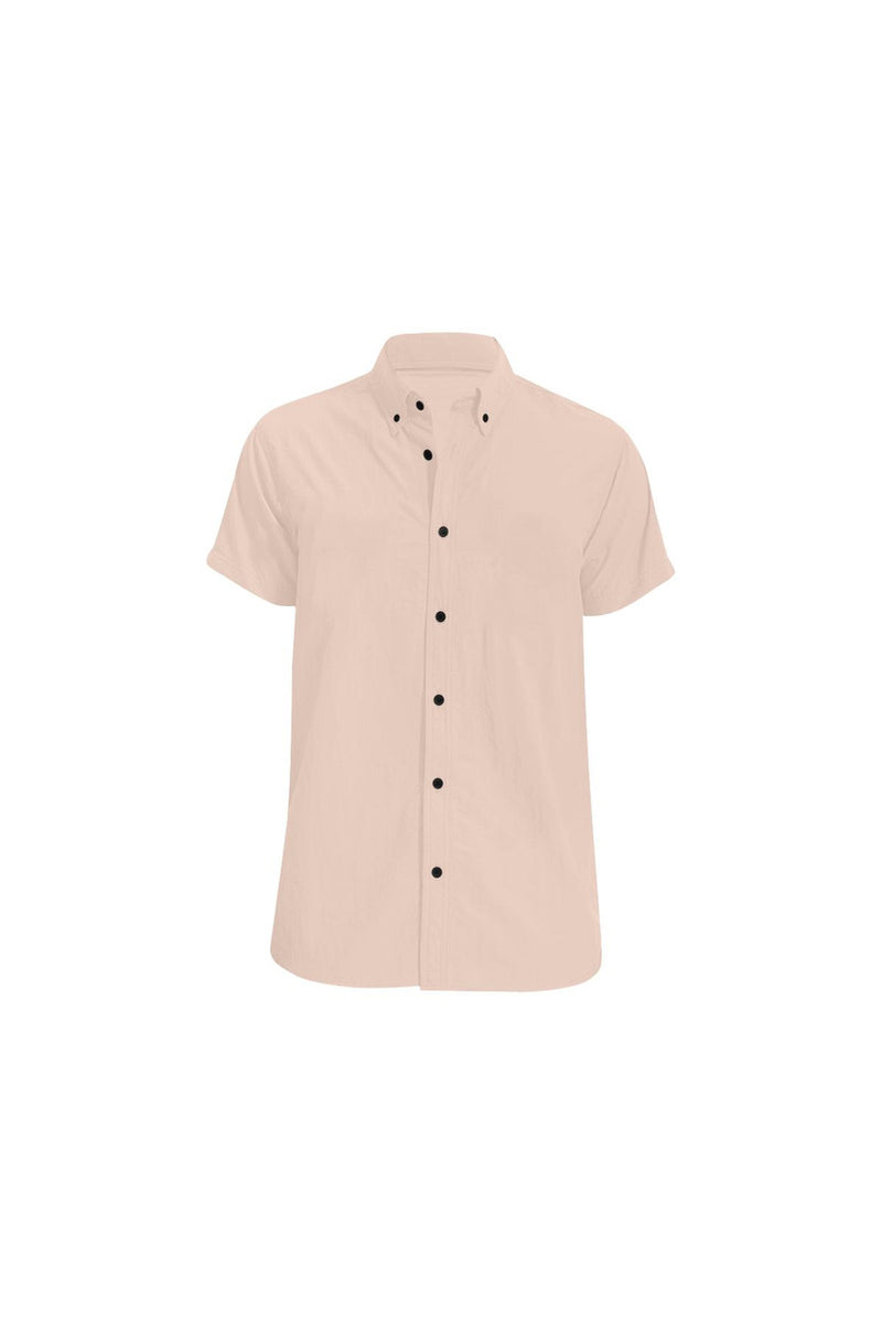 Crème de Pêche Men's All Over Print Short Sleeve Shirt/Large Size (Model T53) - Objet D'Art