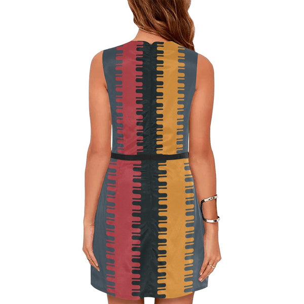 Autumn Eos Women's Sleeveless Dress (Model D01) - Objet D'Art