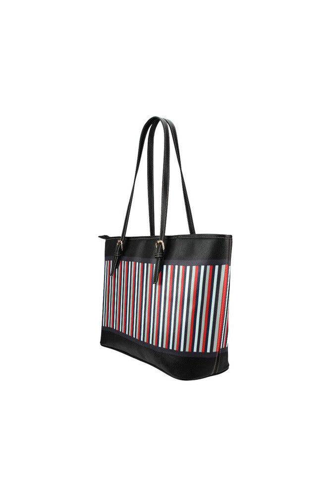 Fancy Striped Leather Tote Bag/Small - Objet D'Art