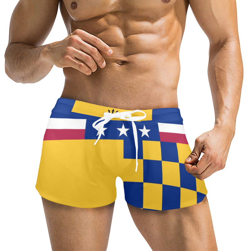 Barbados USA Men's Swim Trunks with Zipper Pocket - Objet D'Art