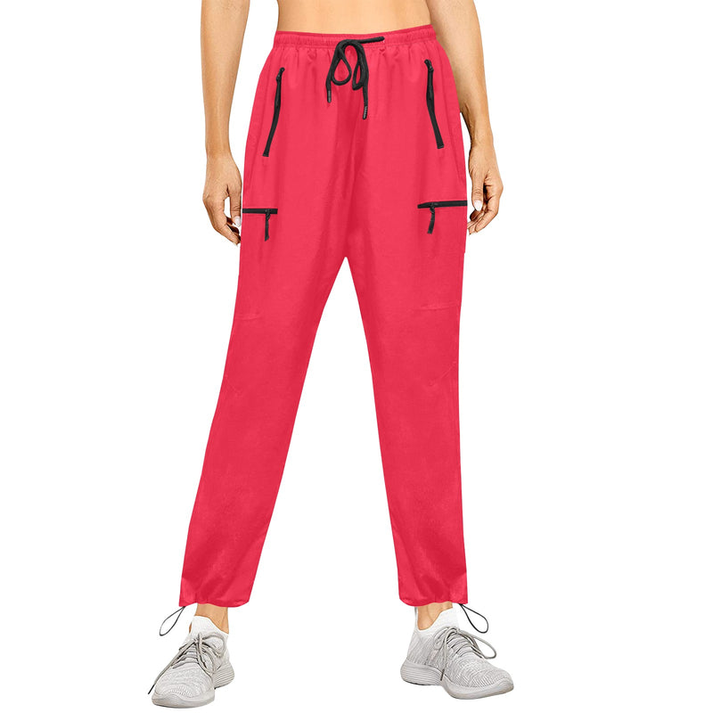 fuchsia anal2 print Women's Quick Dry Cargo Sweatpants (Model L65) - Objet D'Art