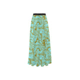 asian fish print High Slit Long Beach Dress (Model S40) - Objet D'Art