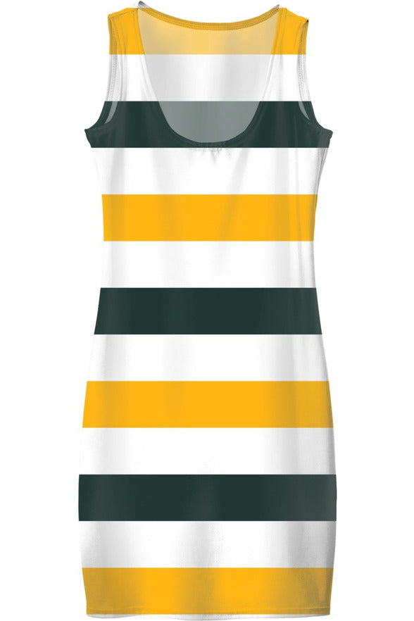 Band of Colors - Green, Gold, and White Dress - Objet D'Art Online Retail Store