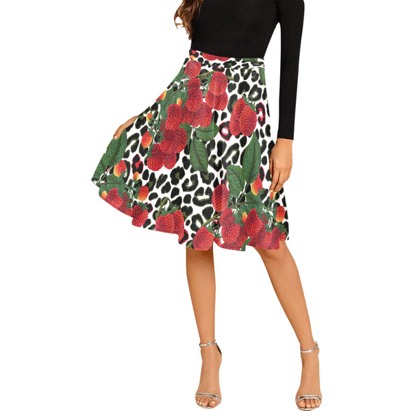 rasp leopard print 3 Melete Pleated Midi Skirt (Model D15) - Objet D'Art