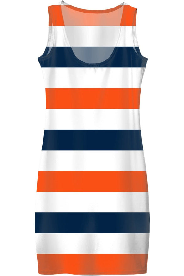 BAND OF COLORS - Orange, Blue, and White Dress - Objet D'Art Online Retail Store