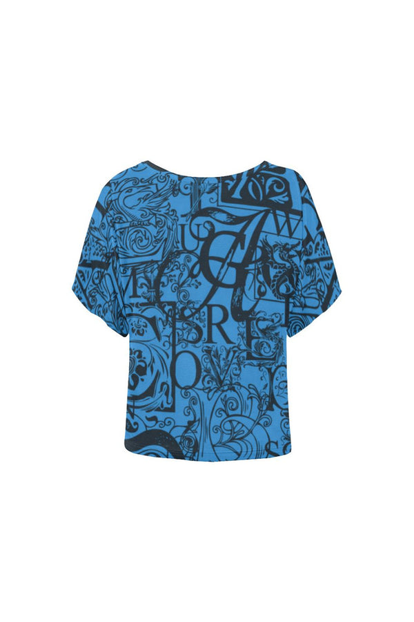 Secret Garden Women's Batwing-Sleeved Blouse T shirt - Objet D'Art