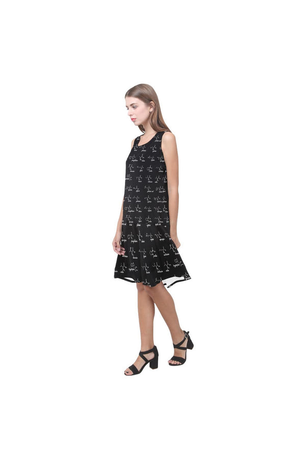 Amino Acids Sleeveless Splicing Shift Dress - Objet D'Art Online Retail Store