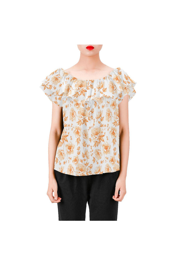 Amber Meadows Women's Off Shoulder Blouse with Ruffle (Model T29) - Objet D'Art